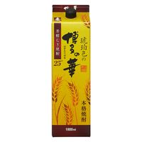 琥珀色の博多の華 麦 25度 1.8L パック 1セット（1本×6本） 麦焼酎 福徳長酒類
