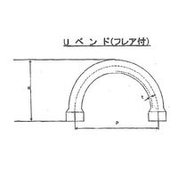 エスコ 25.4 x100mm 銅管Uベント EA432BK-7 1個（直送品）