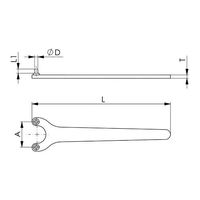 エスコ 60mm/5.0mm ピンレンチ EA613XW-33 1丁（直送品）