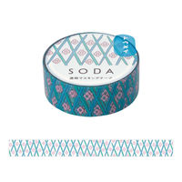 キングジム 透明マスキングテープ SODA（ソーダ）フラワー 幅15mm CMT15-017 1個