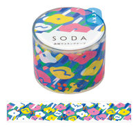 キングジム 透明マスキングテープ SODA（ソーダ）ハナバタケ 幅30mm CMT30-019 1個