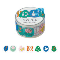 キングジム 透明マスキングテープ SODA（ソーダ）ピンバッジ 幅20mm CMTS20-005 1個