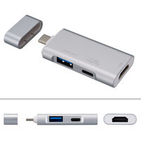 【アウトレット】ナカバヤシ PD対応 Type-Cポケットサイズドッキングステーション/グレー UD-C08GY 1個