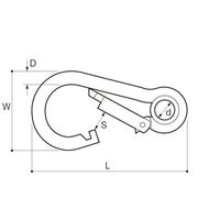 ふじわら カラビナA型(リング付) ステンレス 6mm KF-A6 1個 65-2089-28（直送品）