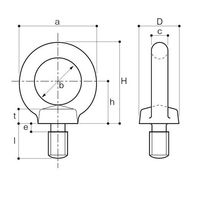 ふじわら アイボルト 鉄ユニクロ ミリネジM24 UIB-24 1個 65-2091-45（直送品）