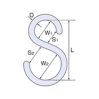 ひめじや ステンレス Sカン S-2.5 1個 63-5461-55（直送品）