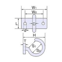 ひめじや ステンレス プレートフック #6 PH-6 1個 63-5461-84（直送品）