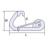 ひめじや ステンレス スプリングフック Z #6 SZ-6 1個 63-5462-64（直送品）
