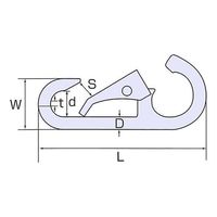 ひめじや ステンレス オープンチェーンフック #6 DS-6 1個 63-5462-81（直送品）