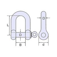 ひめじや ステンレス シャックル #6 PC-6 1個 63-5462-97（直送品）