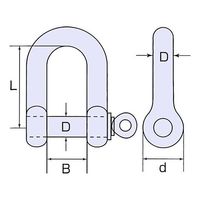 ひめじや ステンレス シャックル #8 PC-8 1個 63-5462-99（直送品）
