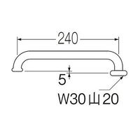 SANEI 横形パイプ パイプ径19mm×長さ240mm PA20J-61X2-19 1個 63-7897-61（直送品）