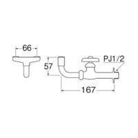 SANEI 横形洗眼水栓 Y25A-13 1個 64-8782-81（直送品）