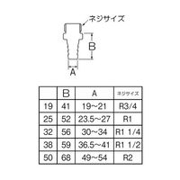 SANEI PCホースニップル 適合ホース内径25mm T280-25 1個 63-9607-38（直送品）