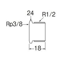 SANEI ブッシング おねじR1/2×めねじRp3/8 JT24-13X10 1個 63-7899-91（直送品）