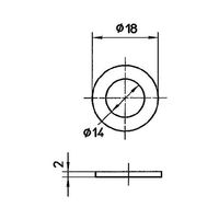 SANEI ユニオンパッキン 2個入 パッキン厚さ2mm×直径18mm×内径14mm PP40-18X14 1セット(2個)（直送品）