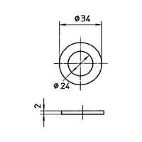 SANEI ユニオンパッキン 2個入 パッキン厚さ2mm×直径34mm×内径24mm PP40-34X24 1セット(2個)（直送品）