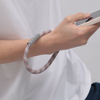 スマホハンドストラップ ストライプ×ピンク LAKOLE/ラコレ