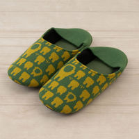 センコー となりのトトロ トトロかかとニット スリッパ 約22-24cm グリーン TOB231012 1足（直送品）