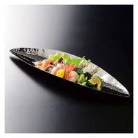 ヤマコー ステンレス槌目 木の葉型盛器 大 23954 1個（直送品）