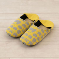 センコー となりのトトロ ネコバスかかとニット スリッパ 約22-24cm イエロー TOB231012 1足（直送品）