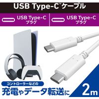 エレコム USB2.0ケーブル/PS5対応/C-Cタイプ/ノーマル/2.0m/ホワイト GM-CC20WH 1個