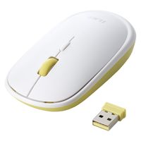 エレコム ILMF/BlueLEDマウス/薄型/静音/無線2.4GHz/4ボタン/イエロー M-TM10DBYL-IL 1個