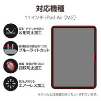 iPad Air (M2) 11インチ 2024年用 フィルム アンチグレア ブルーライトカット 抗菌 TB-A24MFLBLN エレコム 1個