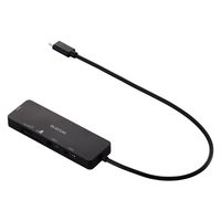 USBハブ A×3 SD+microSD×1 タイプCコネクタ USB3.1 黒 U3H-MSD3007BBK エレコム 1個（直送品）
