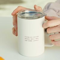 【LAKOLE/ラコレ】 【保温保冷】フタ付きステンレスマグ（350ml） アイボリー