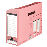 プラス ボックスファイル ダンボックス A4ヨコ横 ピンク FLー021BF 87325 1冊（直送品）