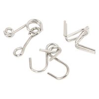 知恵の輪3点セット （本体：シルバー・袋：ブラック） LAKOLE/ラコレ