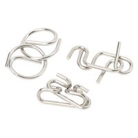 知恵の輪3点セット （本体：シルバー・袋：グレー） LAKOLE/ラコレ