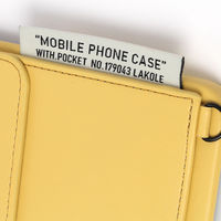 ポケット付きPUレザーiPhoneケース （iPhone13/14） イエロー LAKOLE/ラコレ