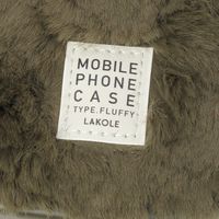 ふわふわウェーブスタンドiPhoneケースiPhone13/14 カーキ LAKOLE/ラコレ