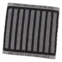 今治産ハンドタオル（ボーダー） ブラック 1セット（1枚×2） LAKOLE/ラコレ