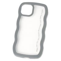 【LAKOLE/ラコレ】 ウェーブデザインiPhoneケース【iPhone13/14】 ブルー