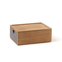 スタッキングウッドストレージボックス（M） ブラック LAKOLE/ラコレ