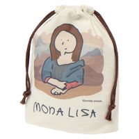 （世界の名作）マチ付き巾着ポーチ モナリザ 1セット（2個） LAKOLE/ラコレ