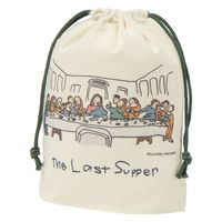 （世界の名作）マチ付き巾着ポーチ ラストサパー 1セット（2個） LAKOLE/ラコレ