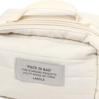 キルティングハンドル付きポーチ ホワイト LAKOLE/ラコレ