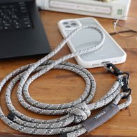 ミックスカラーマルチスマホストラップ ストライプ/グレー LAKOLE/ラコレ