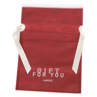 不織布巾着ギフトバッグ（S） レッド 1セット（2個） LAKOLE/ラコレ