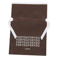 不織布巾着ギフトバッグ（M） ブラウン 1セット（2個） LAKOLE/ラコレ