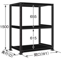 サカエ ラークラック(ブラック/150kg/高さ1500/単体) RLK-9713 1台（直送品）