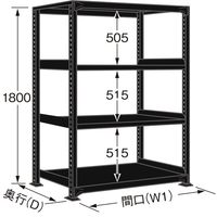 サカエ ラークラック(ブラック/150kg/高さ1800/単体) RLK-1514 1台（直送品）