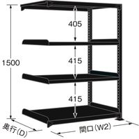 サカエ ラークラック(ブラック/150kg/高さ1500/連結) RLK-9724R 1台（直送品）