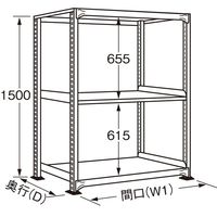 サカエ ラークラック(ホワイト/150kg/高さ1500/単体) RLS-9113 1台（直送品）
