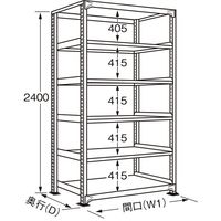 サカエ ラークラック(ホワイト/150kg/高さ2400/単体) RLS-3316 1台（直送品）