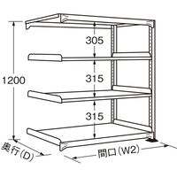 サカエ ラークラック(ホワイト/150kg/高さ1200/連結) RLS-8114R 1台（直送品）